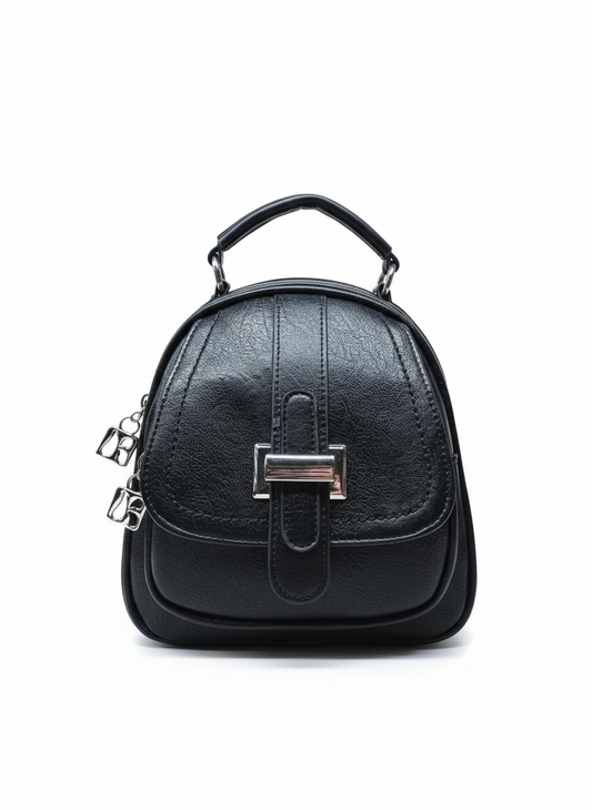Women's Multi-Pocket Leather Mini Backpack