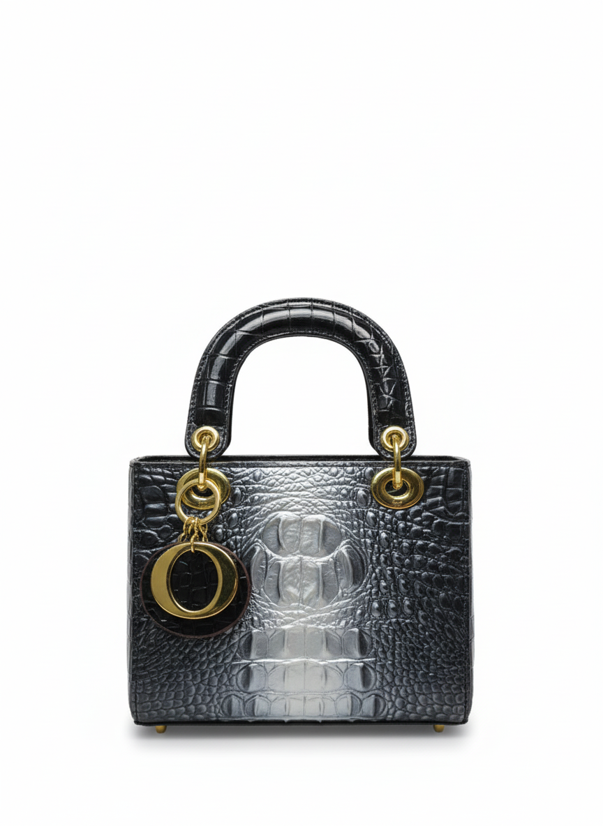 Dior Red Alligator Leather Medium Lady Dior Tote