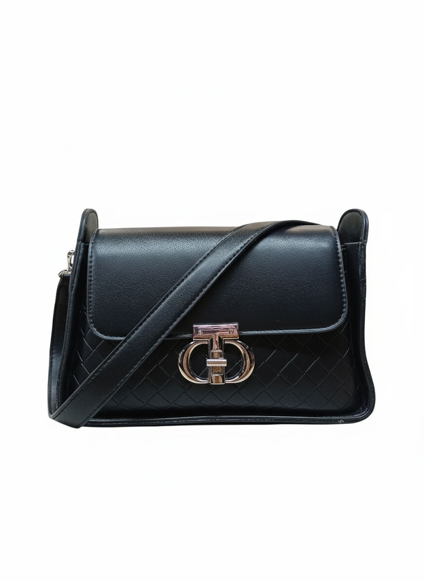 Women Black Messenger Bag .CH000007