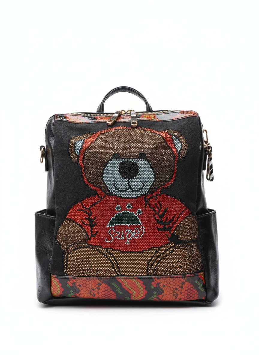 Bear Shaped Rhinestone Backpack