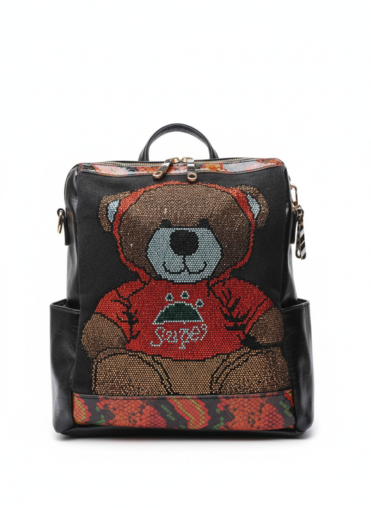 Bear Shaped Rhinestone Backpack