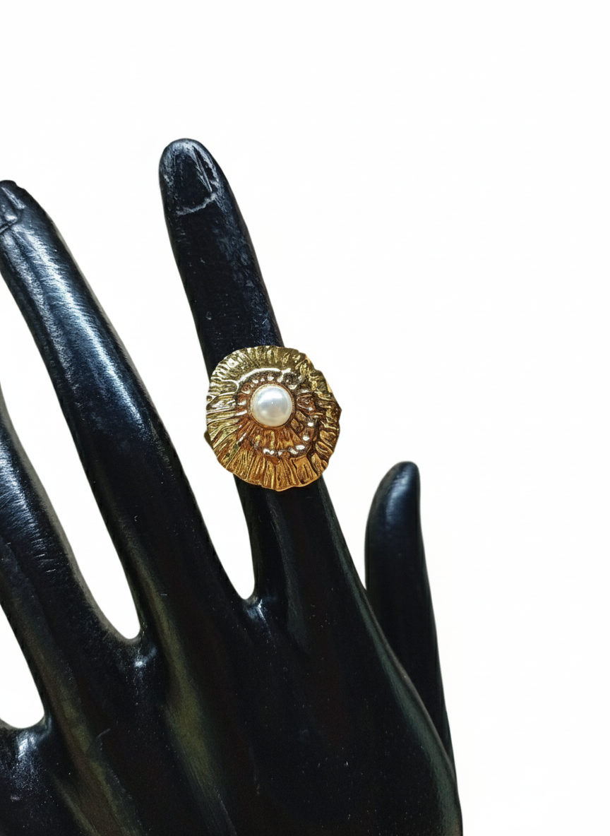 anillo de perlas chapado .DV000096