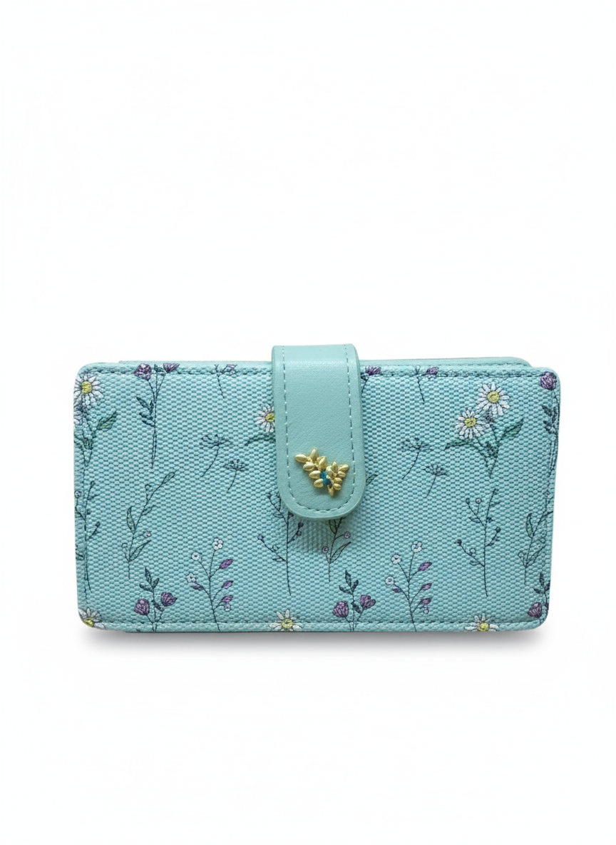 Women's short wallet with flower and herb design 202  .CH000096