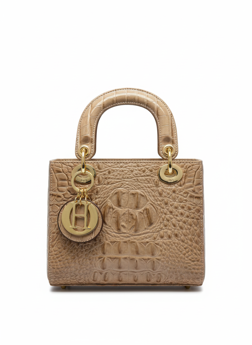 Dior Red Alligator Leather Medium Lady Dior Tote .CH000006