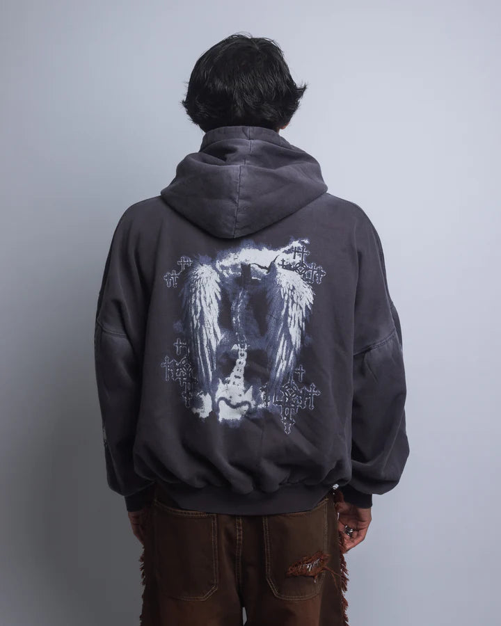 HOODIE CHARCOL WINGS COLLAPSE