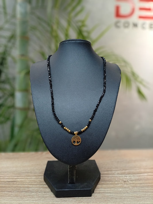 Collar Piedras Negras Y El Árbol De La Vida