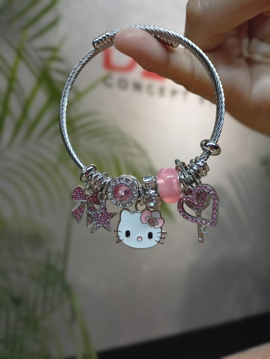 Pulsera Hello Kitty Plateado