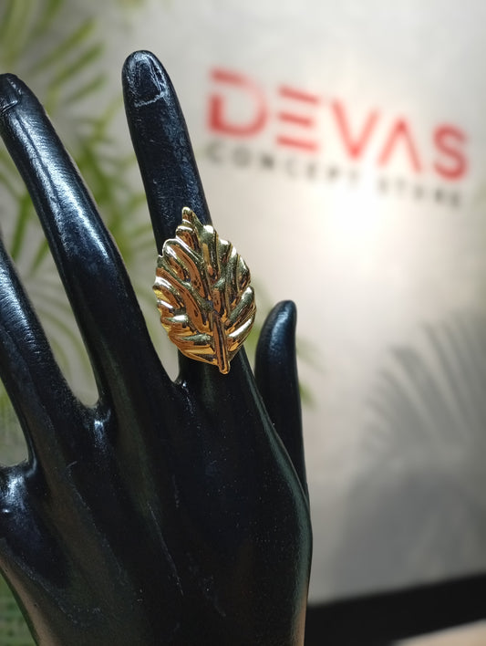 anillo en forma hoja de acero inoxidable
